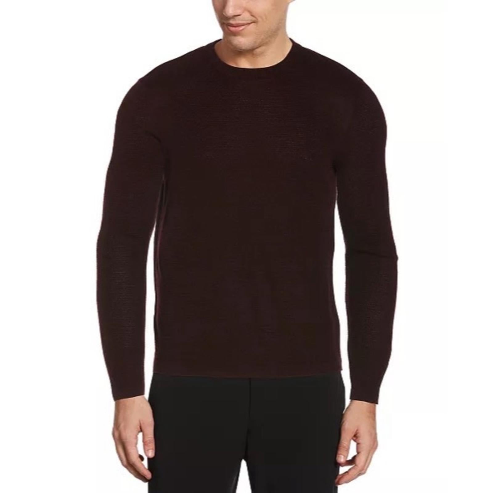 Perry Ellis Motion Textured Crew Neck Sweater Burgundy Size M New w/Tag SOLD OUT