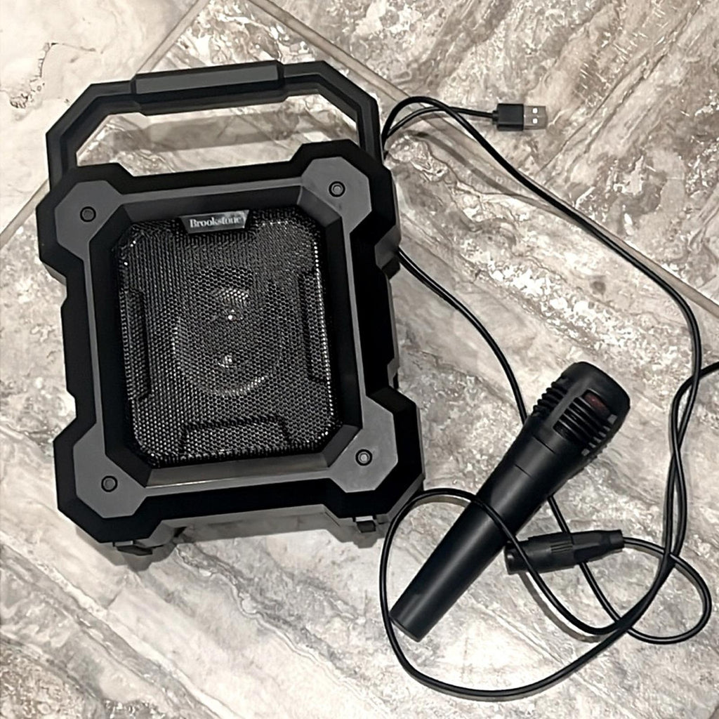 Brookstone Ruckus Portable Speaker with Microphone in Black, Open Box EXCELLENT!
