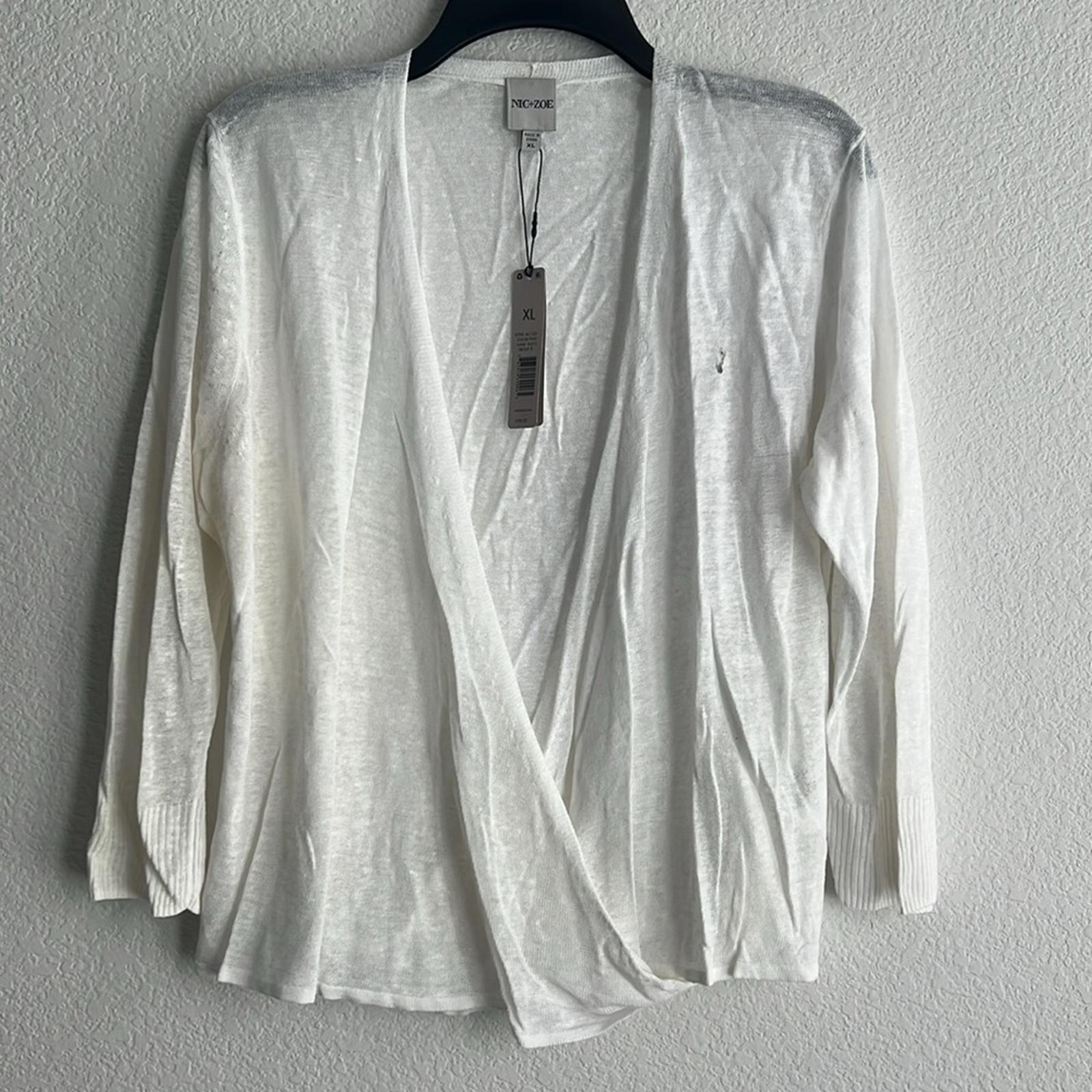 NIC+ZOE Lightweight Four-Way Cardigan in Paper White, NWT, Size XL