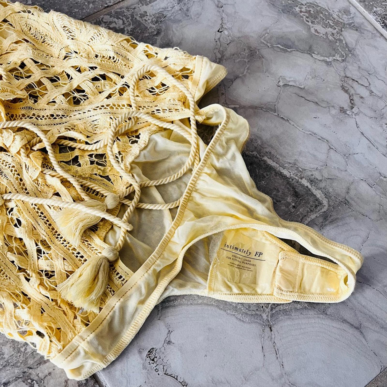 Intimately Free People Vintage Yellow Lace Bodysuit, NWT Size M