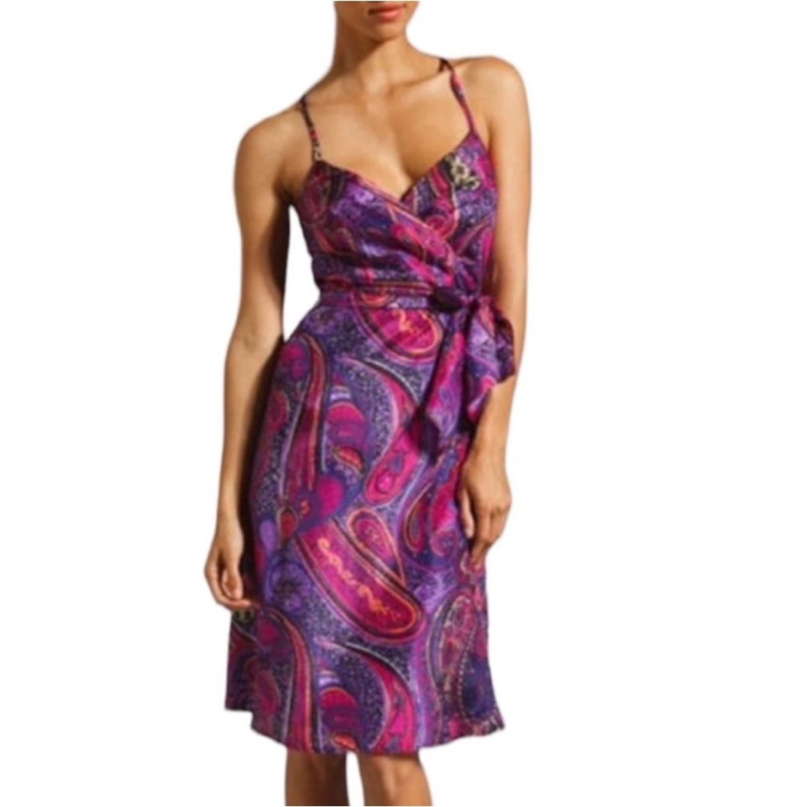 Trina Turk Devendra Silk Agra Paisley Dress, Size 8 EXCELLENT! Retail $338