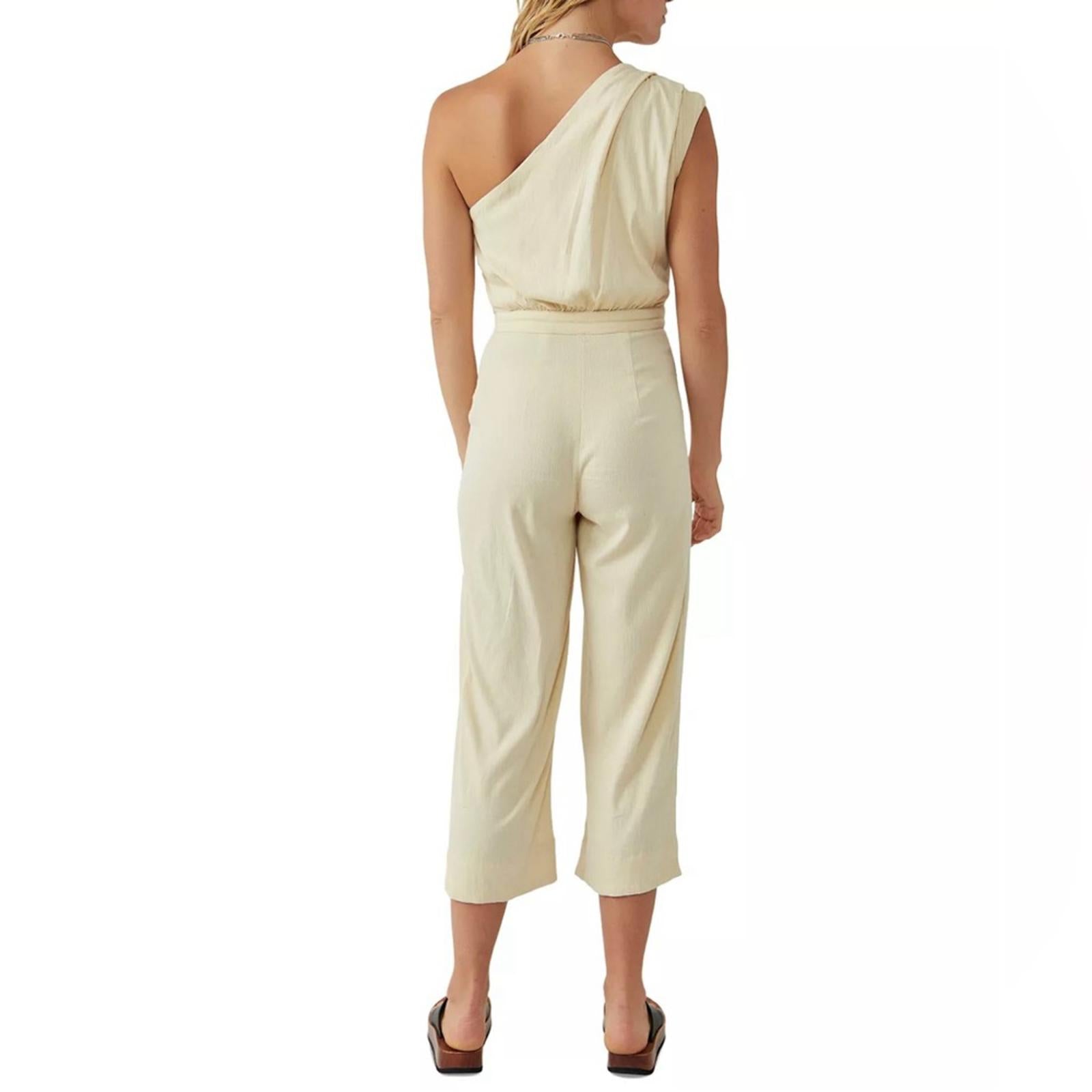 Free People Avery One-Shoulder Cropped Jumpsuit, Revolve Size 0 New w/Tag