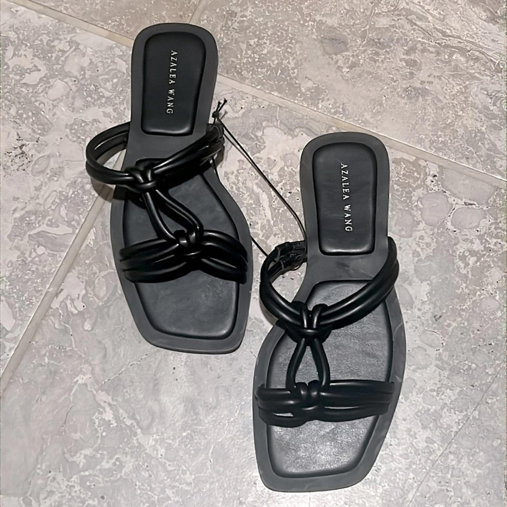 Azalea Wang Stetson Black Sandals, Size 7 NEW w/o Box