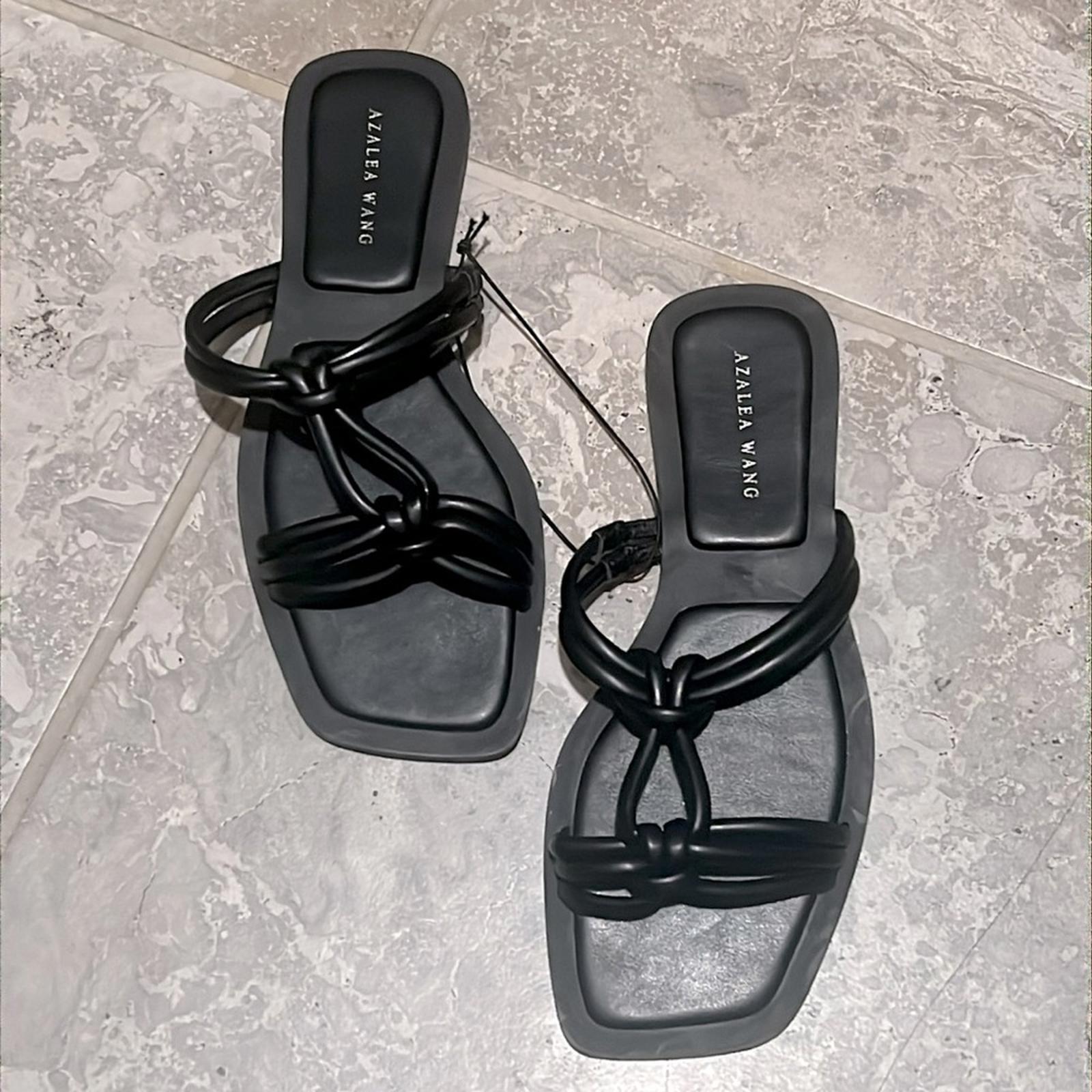Azalea Wang Stetson Black Sandals, Size 7 NEW w/o Box