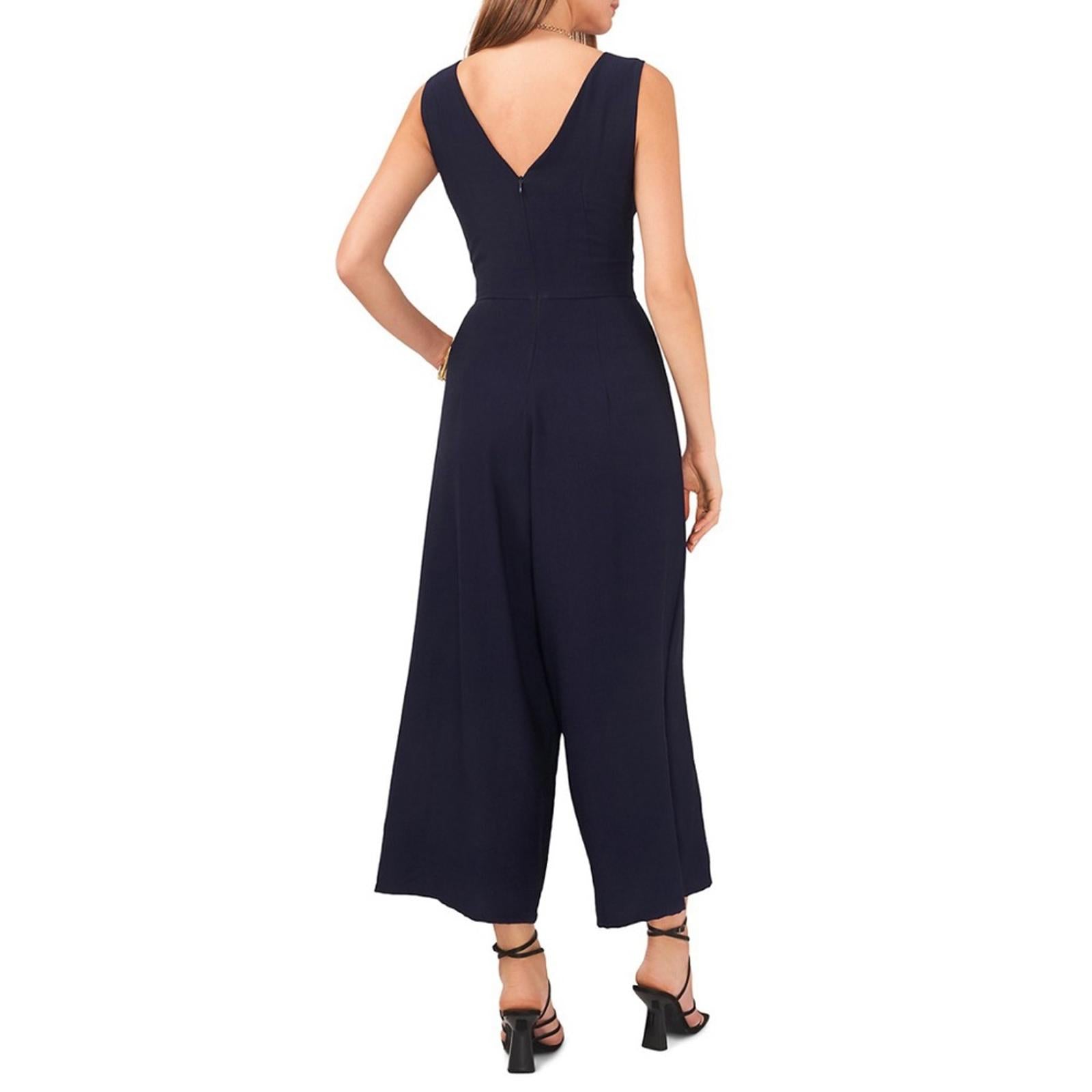 Vince Camuto V-Neck Front Tie Jumpsuit, Classic Navy New with Tag Retail $109