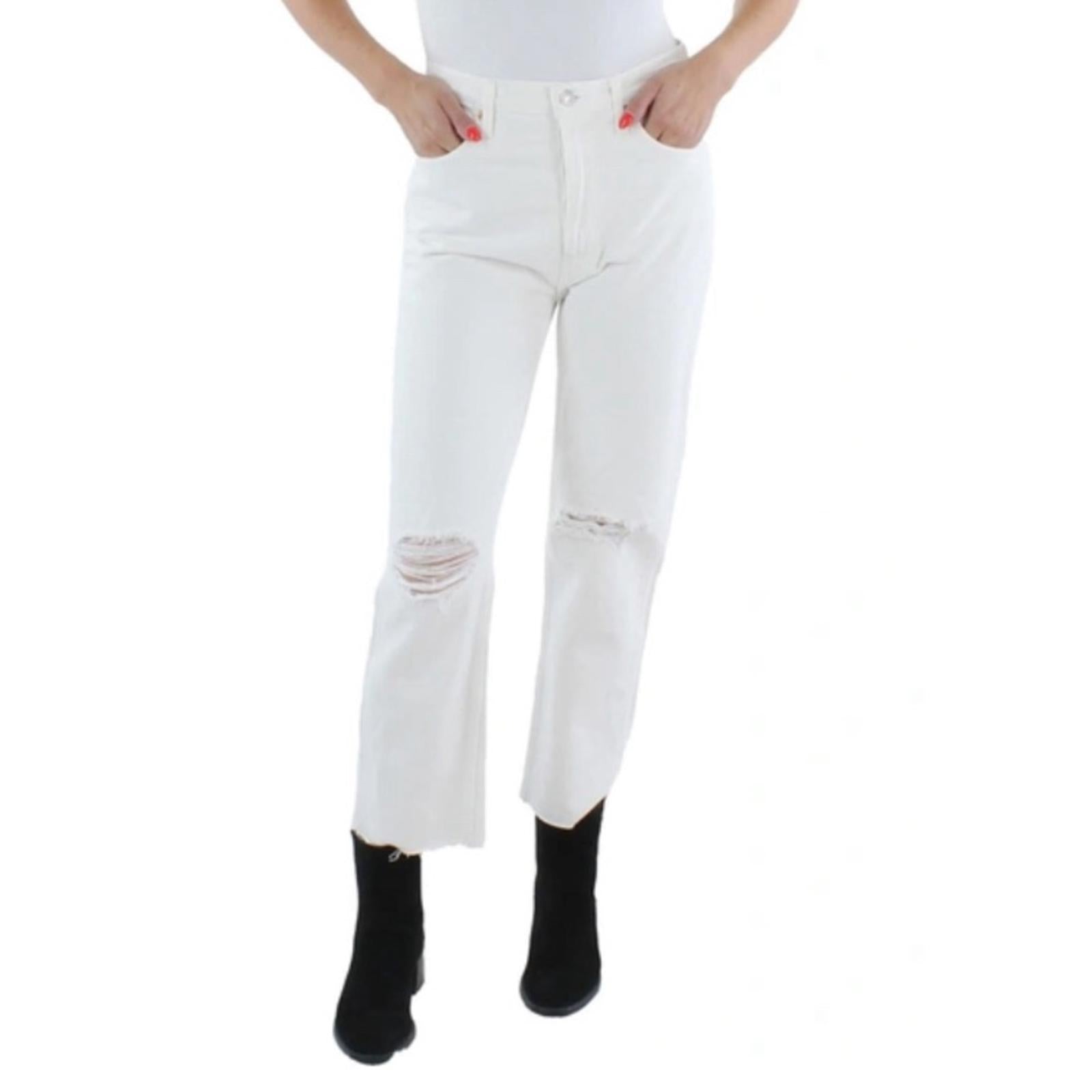 RE/DONE 70s Stove Pipe White Destroyed Jeans, Size 31 Retail $295 - NWT