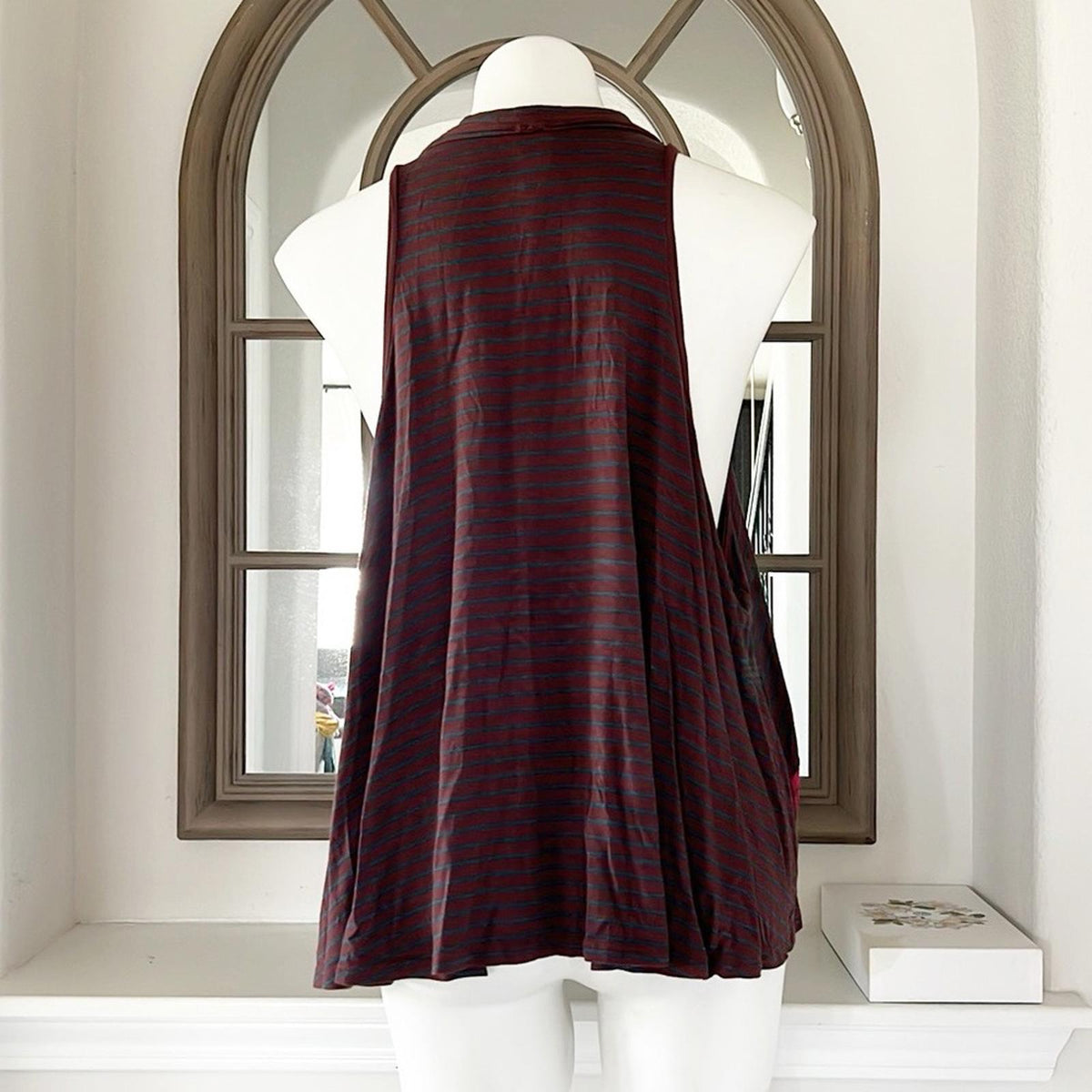 NEW Free People North South Boho Tank Top, Striped Size L New without Tag
