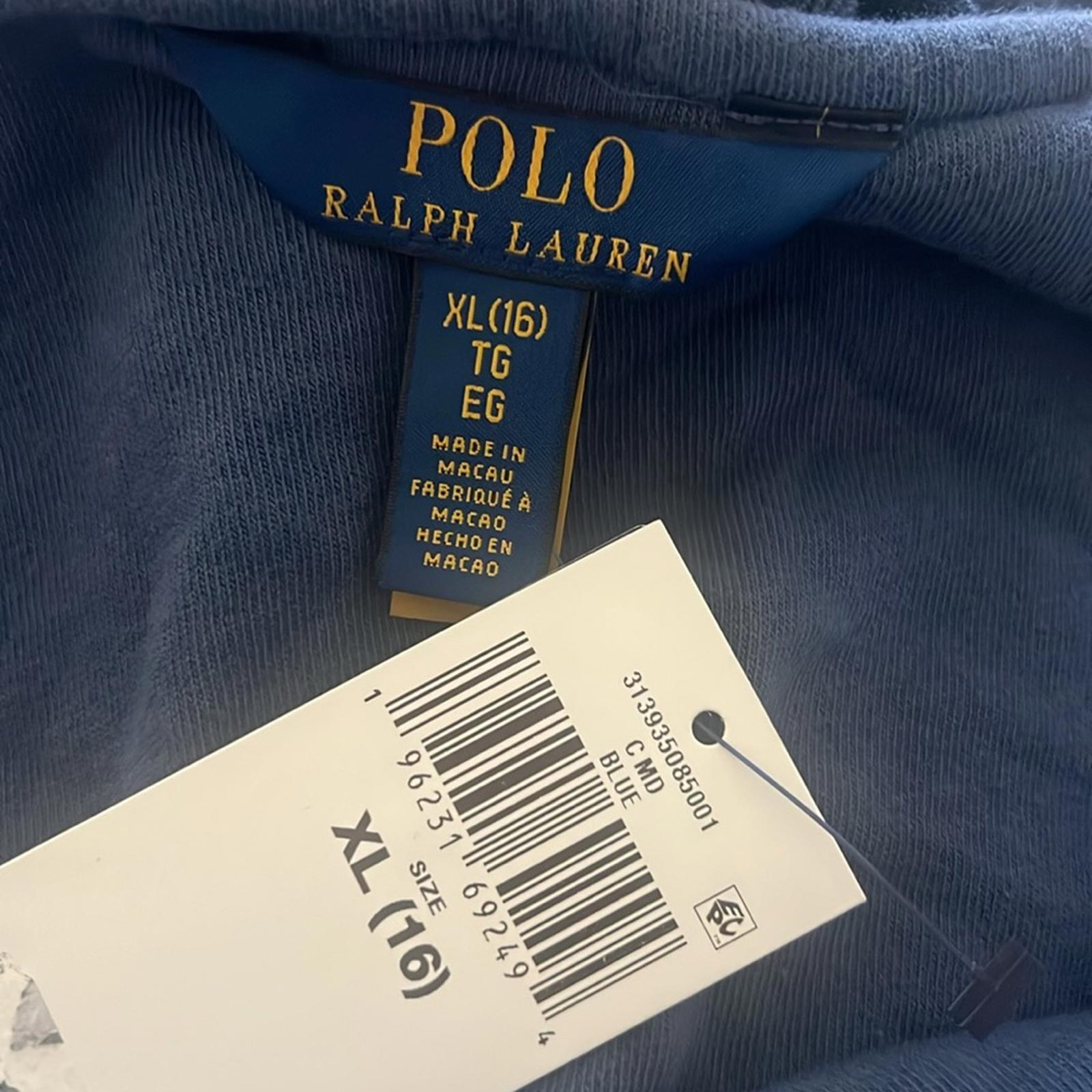Polo Ralph Lauren Ruffled Terry Swim Cover-Up in Rustic Navy Size XL/16 NEW wTag