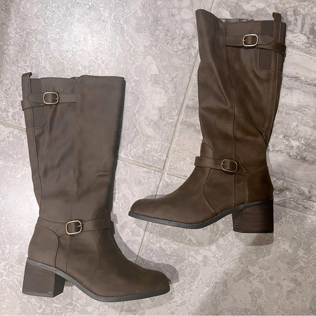 Bella Vita Baina Block Heel Tall Boots in Brown, Size 11 New in Box