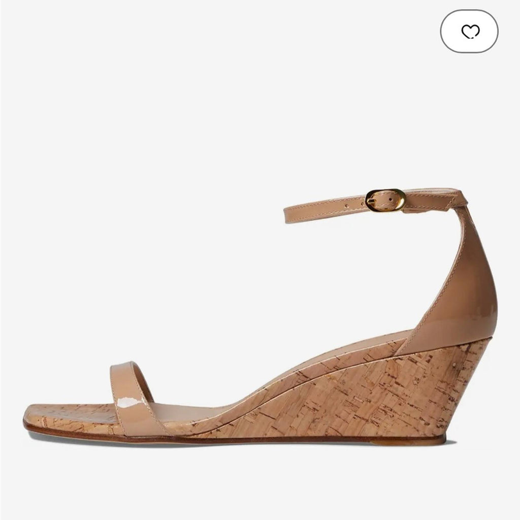 Stuart Weitzman Nudistcurve 50 Ankle Strap Wedge Sandals, Size 36/5.5 NEW in Box