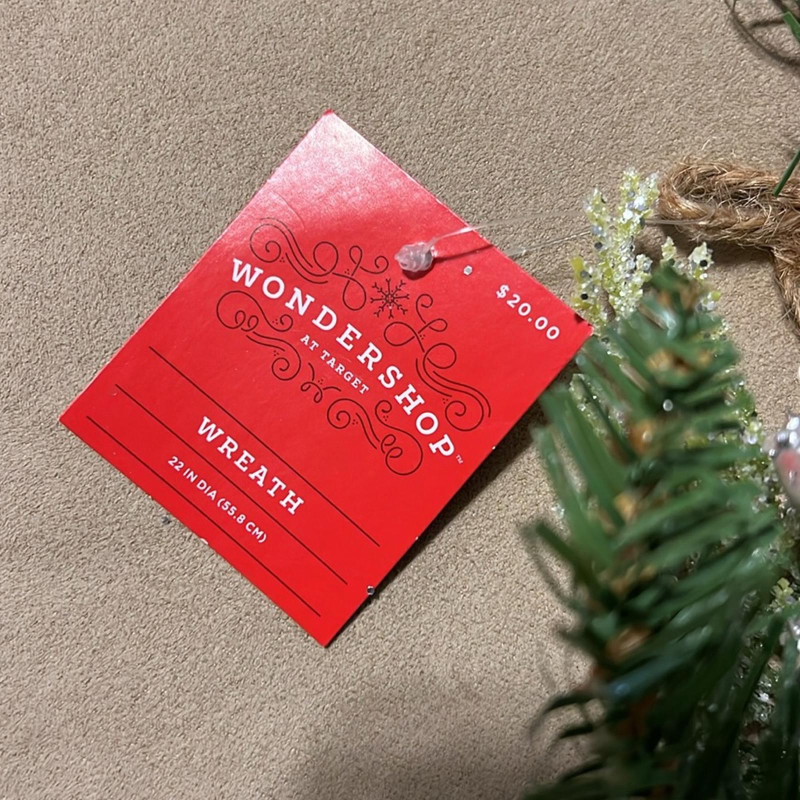 WonderShop Holiday Wreath, Christmas Green, New with Tag