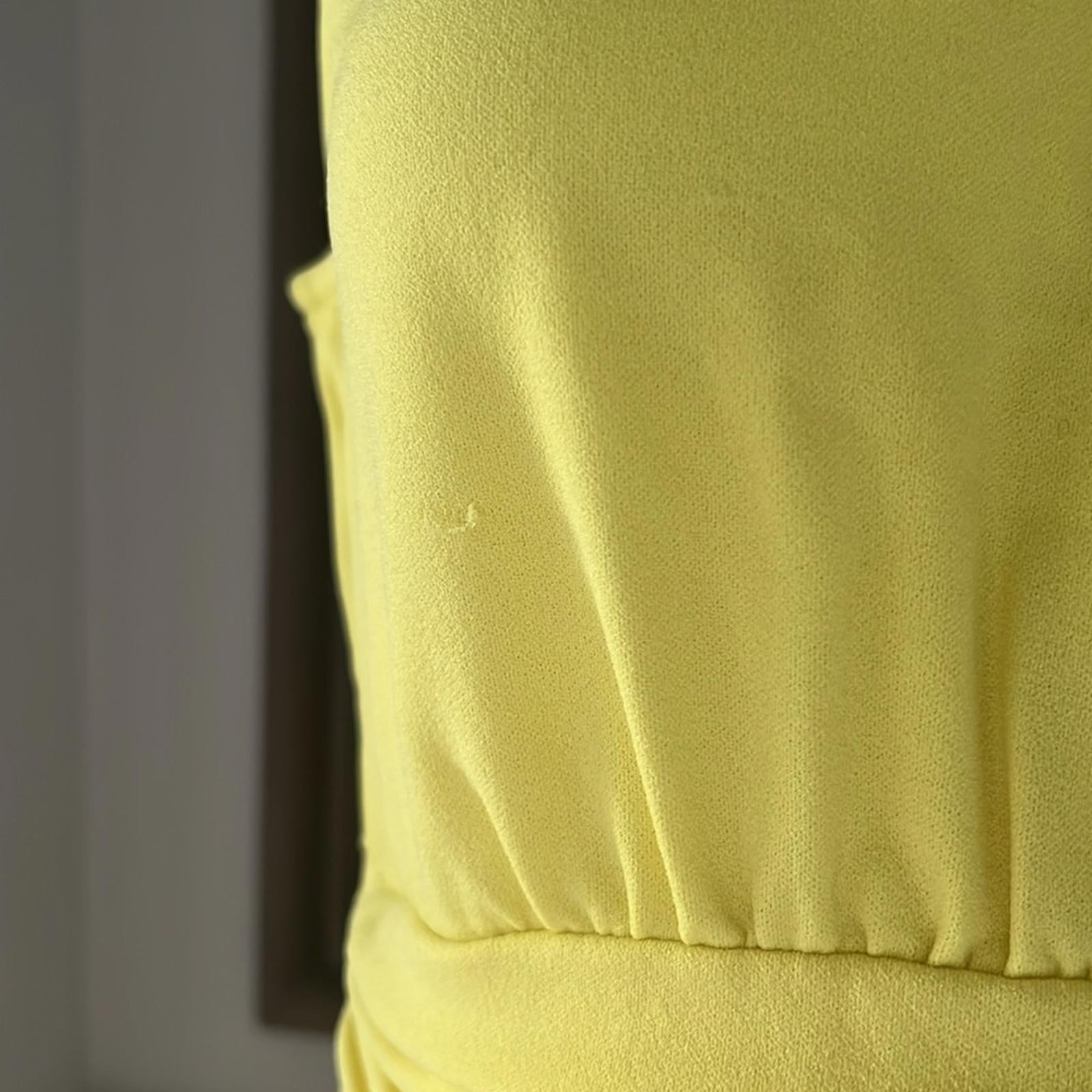 Nicole Miller Ruched Tulip Hem Mini Dress in Lemon Drop Size 8 New w/Tag $189