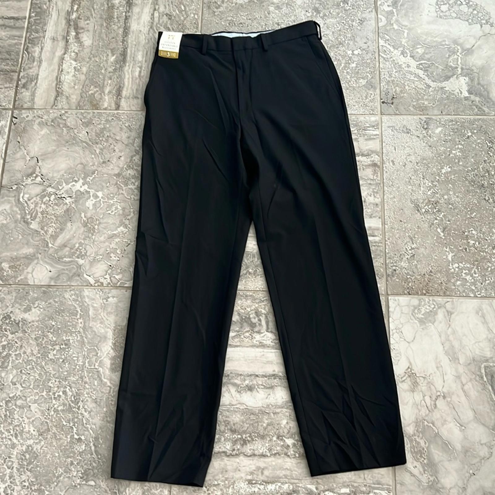 J.M. Haggar Premium Stretch Suit Pant - Flat Front, Black Size 32W 32L New w/Tag