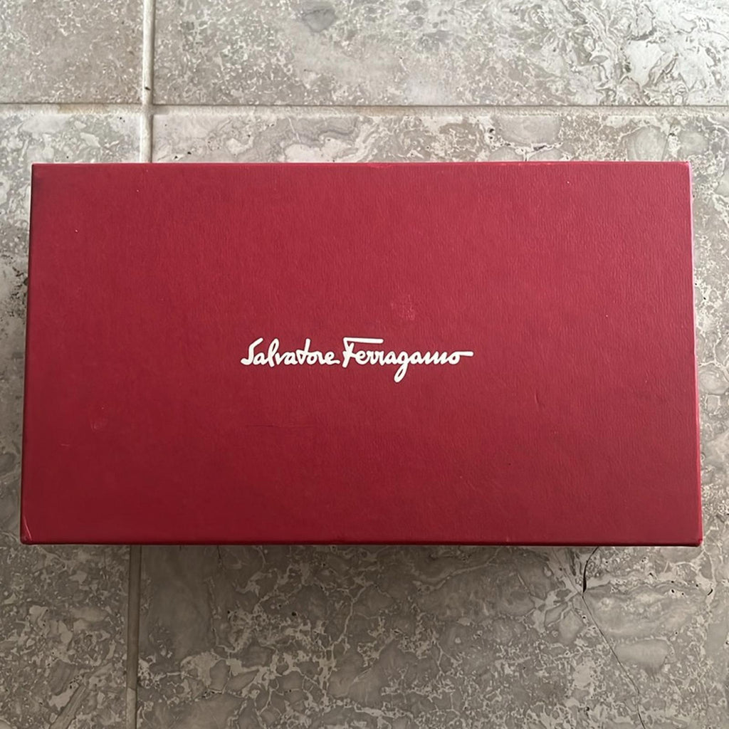Salvatore Ferragamo Rhodes Slide Sandals in Black/Silver-Tone, NWT, Size 10.5