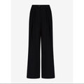 Armani Exchange Black Elastic Waist Trousers, Wide Leg Size 8 NWT Retail $480