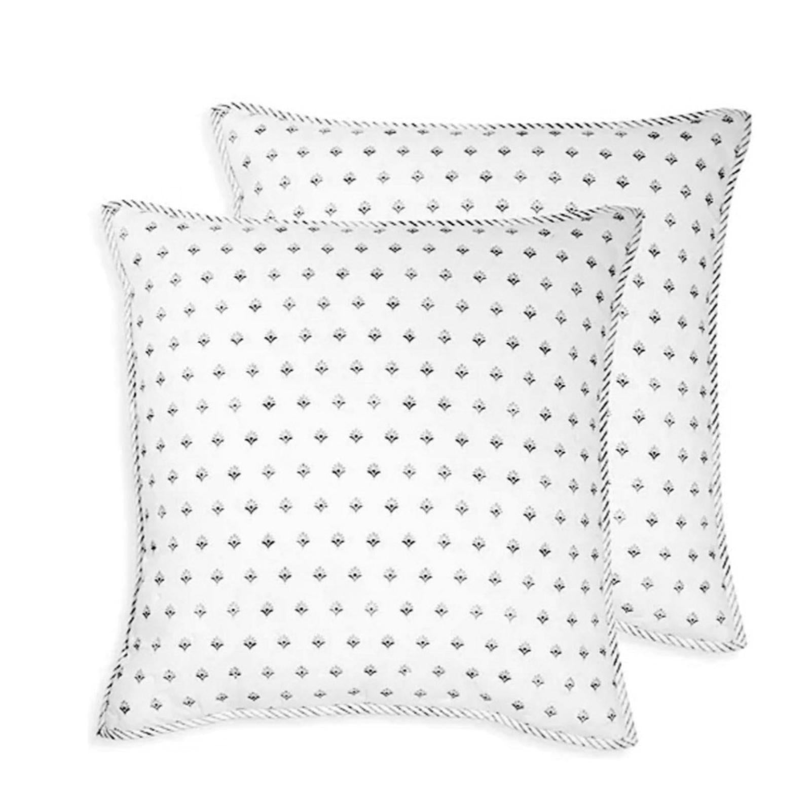 2 Sky Scallop Reversible Euro Shams in White & Grey New w/Tag