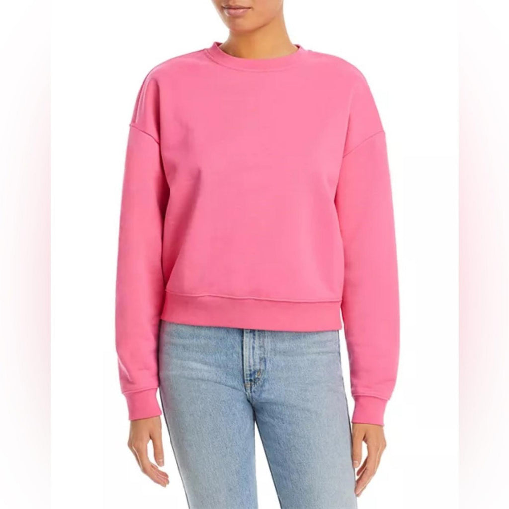 FRAME Oversized Crewneck Sweatshirt in Hot Pink, NWT, Size XS