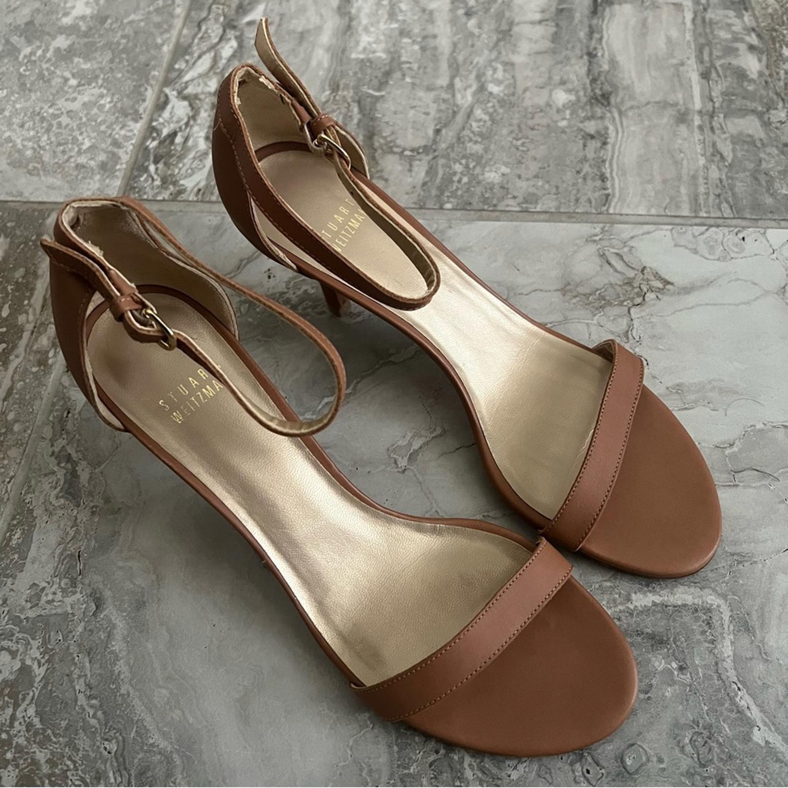 NEW Stuart Weitzman Nunakedstraight Strap Sandals 3” Heel, Size 8.5, Retail $475