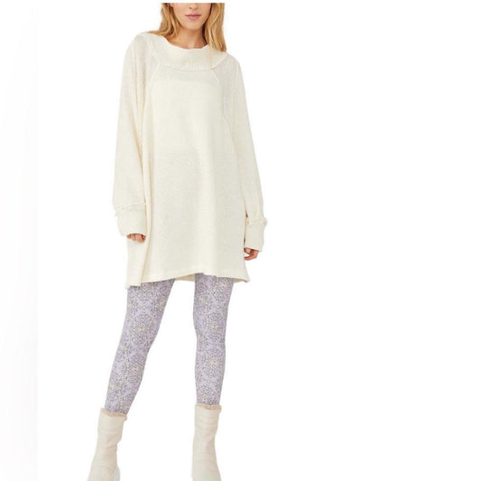 Free People She’s a Keeper Vented-Hem Tunic Sweater, Size L New w/Tag