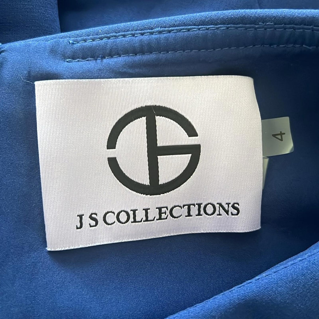 JS Collections Sequined Pintuck Jumpsuit in Blue, Size 4 New w/Tag, Retail $298