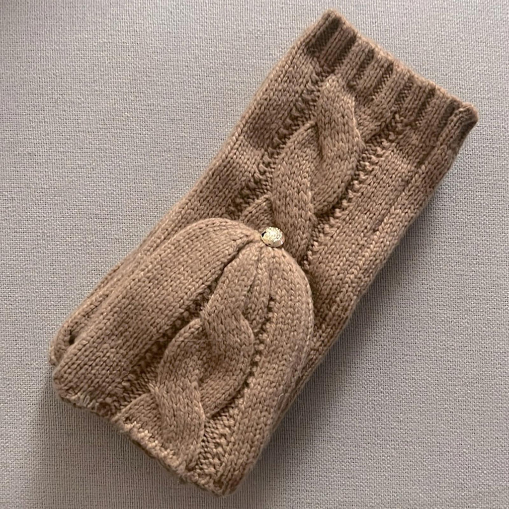 Lauren Ralph Lauren Cable Pop-Top Glove in Classic Camel, NWT, One Size