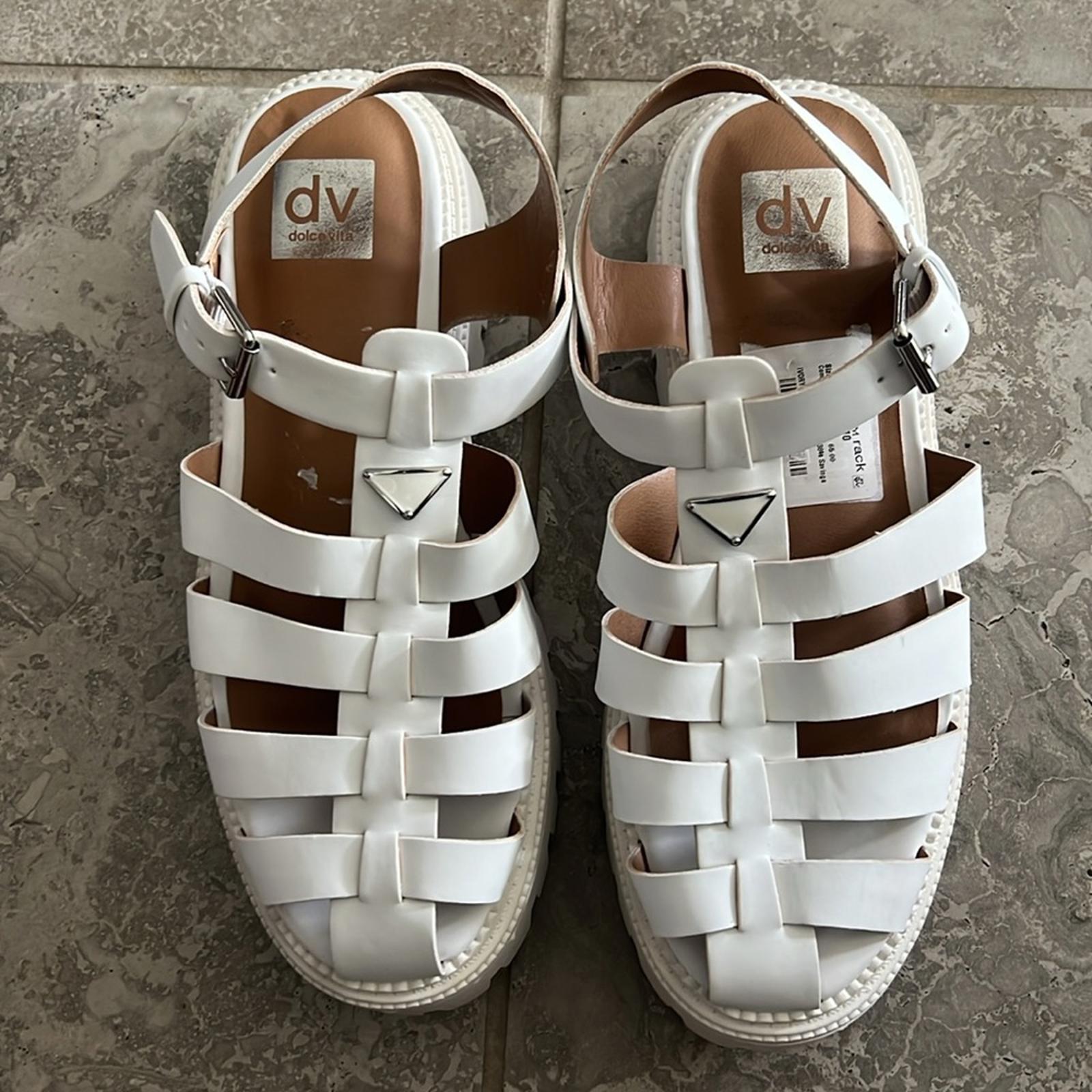 DV by Dolce Vita Loera Platform Sandals in White, Size 9.5 NEW w/o Box