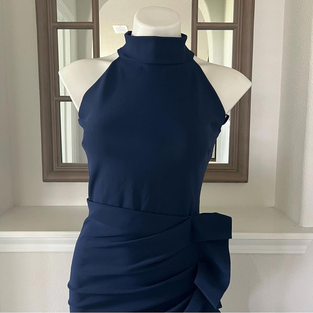 Chiara Boni La Petite Robe Gudrum Halter Ruffle Gown (Made in Italy) Size 16 NEW