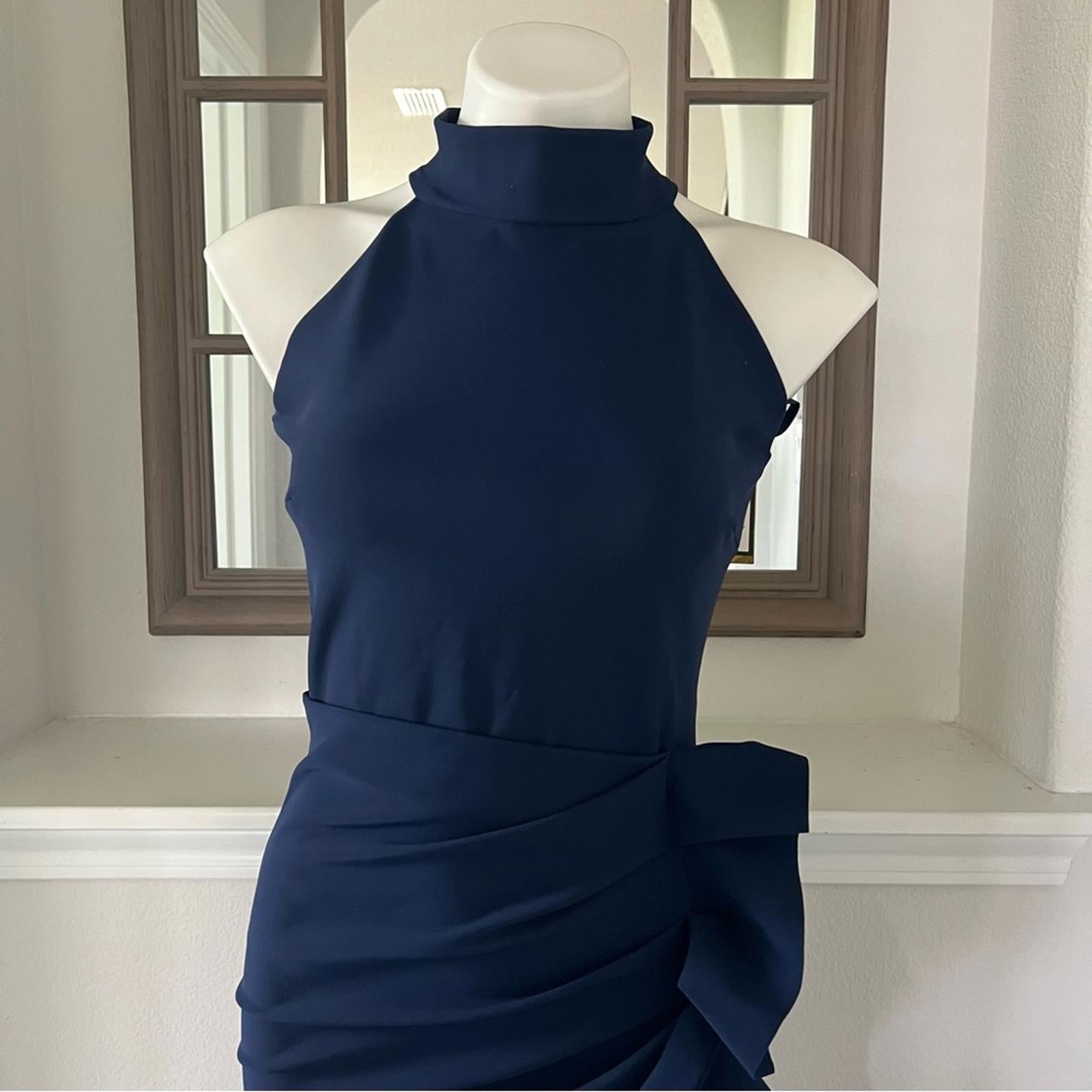 Chiara Boni La Petite Robe Gudrum Halter Ruffle Gown (Made in Italy) Size 16 NEW