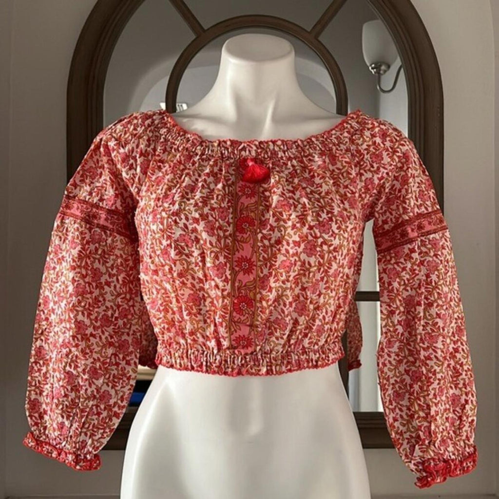 Poupette St. Barth Nana Off the Shoulder Top, Size S NEW w/Tag $140