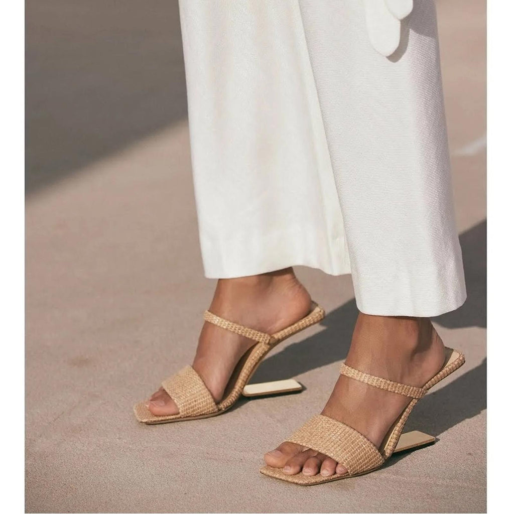 Cult Gaia BLACK Rene Cut-Out Heel Sandals, Size 37 x Revolve New in Box +DustBag