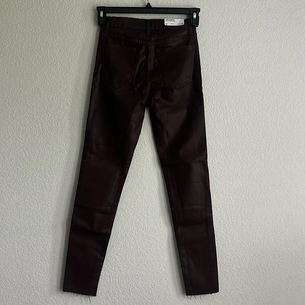 Joe’s The Charlie Coated Ankle Skinny Jeans in Cocoa Bean, NWT, Size 25
