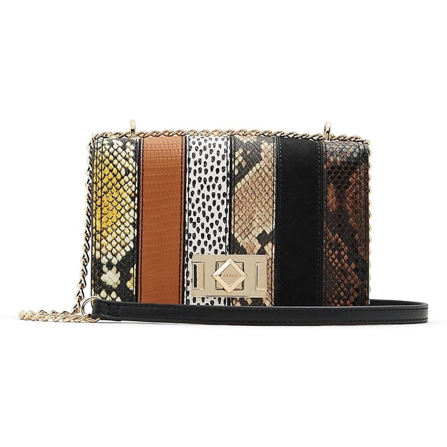 ALDO Lovowia Crossbody with Chain Shoulder Strap in Snake Multi, New w/Tag