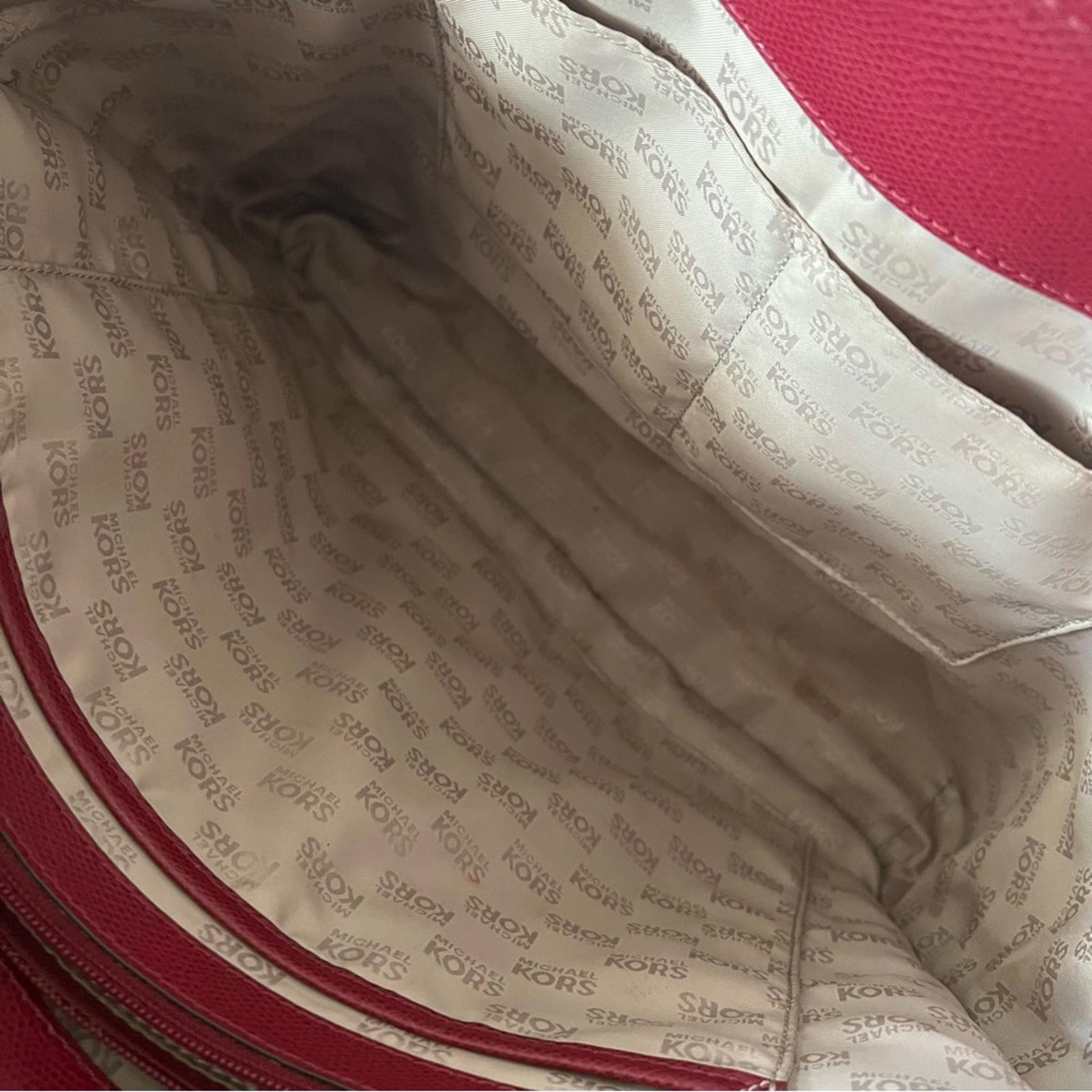 Michael Kors Red Leather Tote Bag in Burgundy, Retail $348