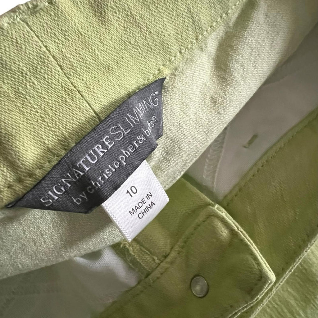 Christopher & Banks Signature Slimming Pants, Green Size 10, Retail ~$69