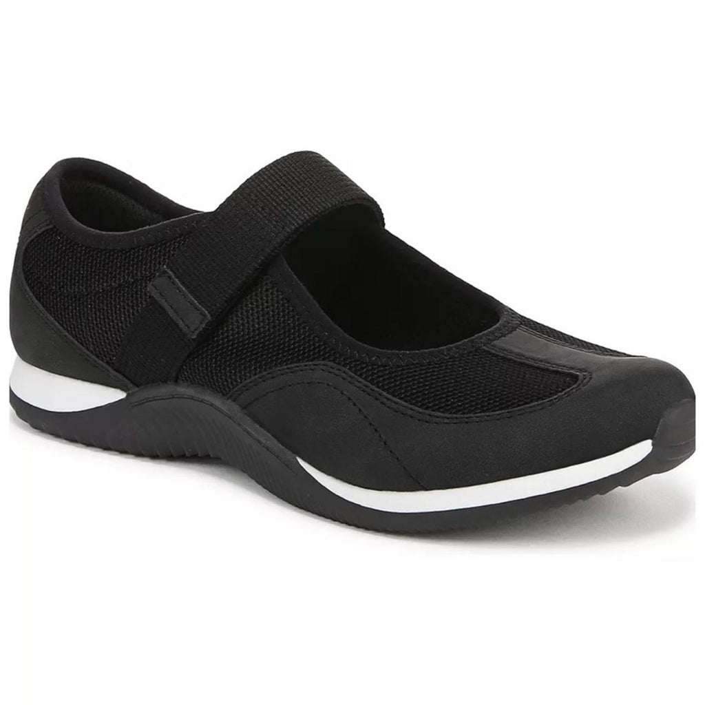 Dr. Scholl's Goodie Mary Jane Sneakers in Black Knit Fabric/Faux Leather, Size 6