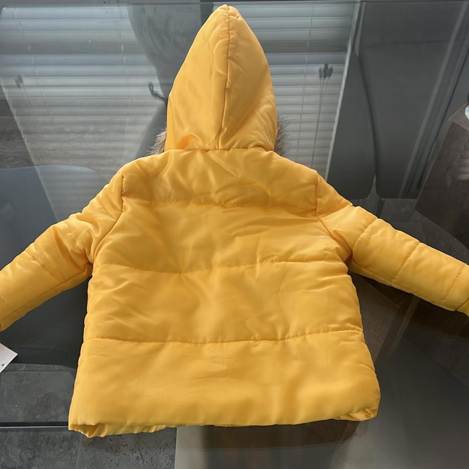 7 For All Mankind Kids Puffer Jacket in Yellow, Size 2T New w/Tag Retail $195
