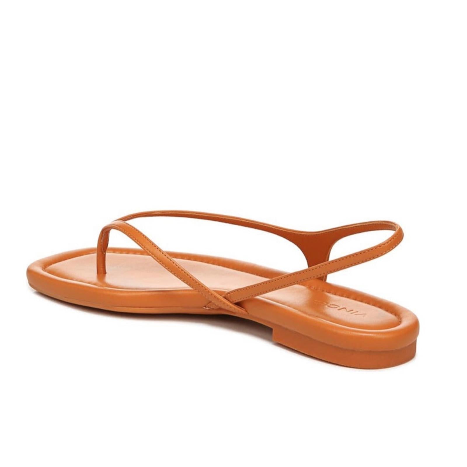 Vince Deana Strappy Leather Flat Sandals, Orange Size 10M (Sold Out) NEW $195