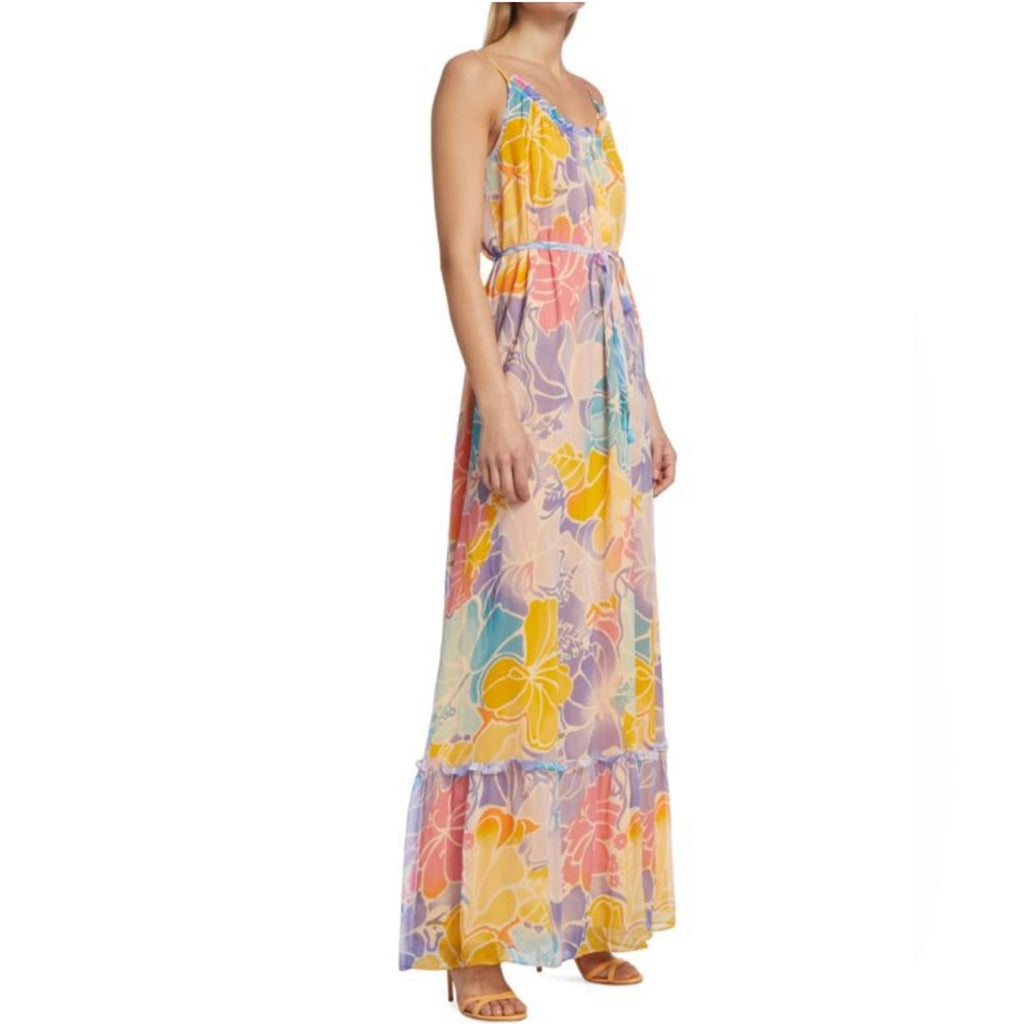 Ramy Brook Ivy Printed Silk Tiered Maxi Dress, Palav, Size XS New w/Tag $585