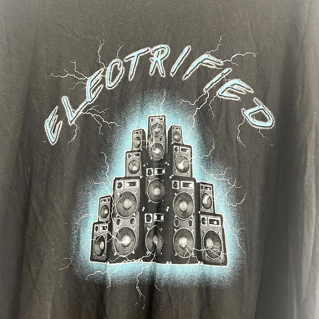 John Varvatos Electrified Vintage Crew Neck Tee in Black, Size XL New w/Tag