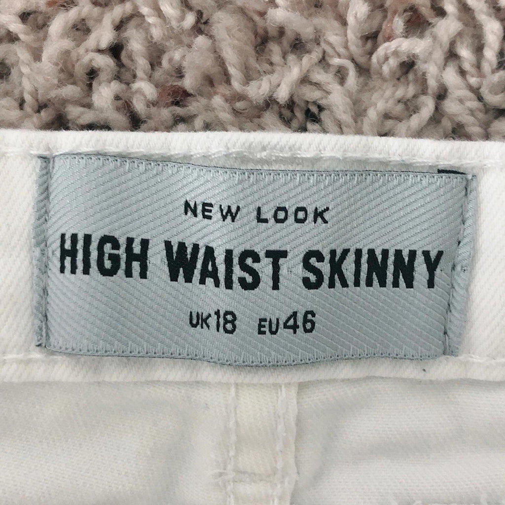 New Look High Waist Super Skinny Jeans in White, Size UK18 / US14