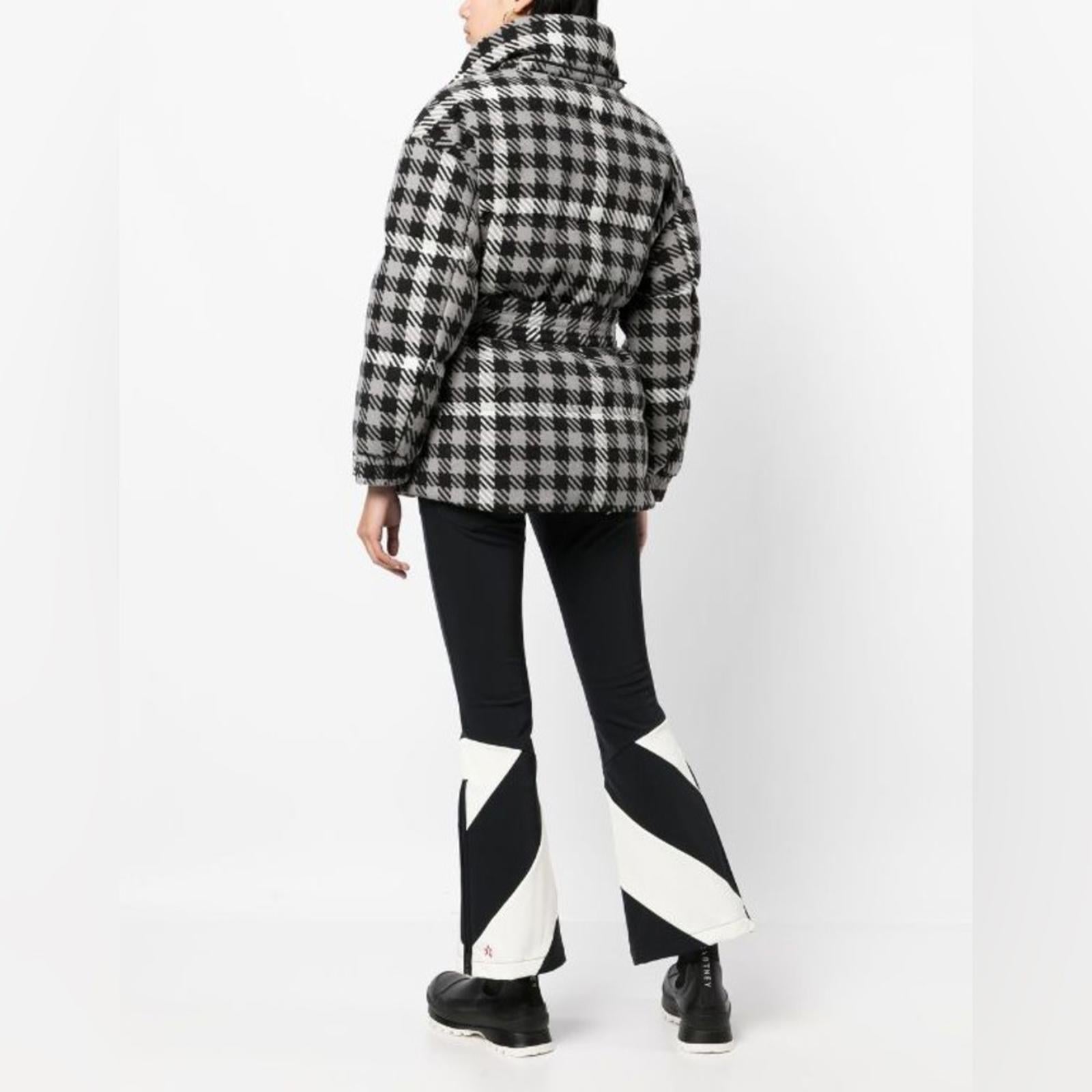 Perfect Moment Star Gingham puffer Jacket, Black & White Size M, New w/Tag
