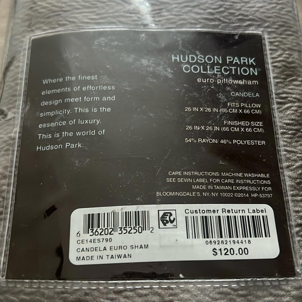 Hudson Park Collection Deco Step Jacquard European Sham in Candela, New w/Tag