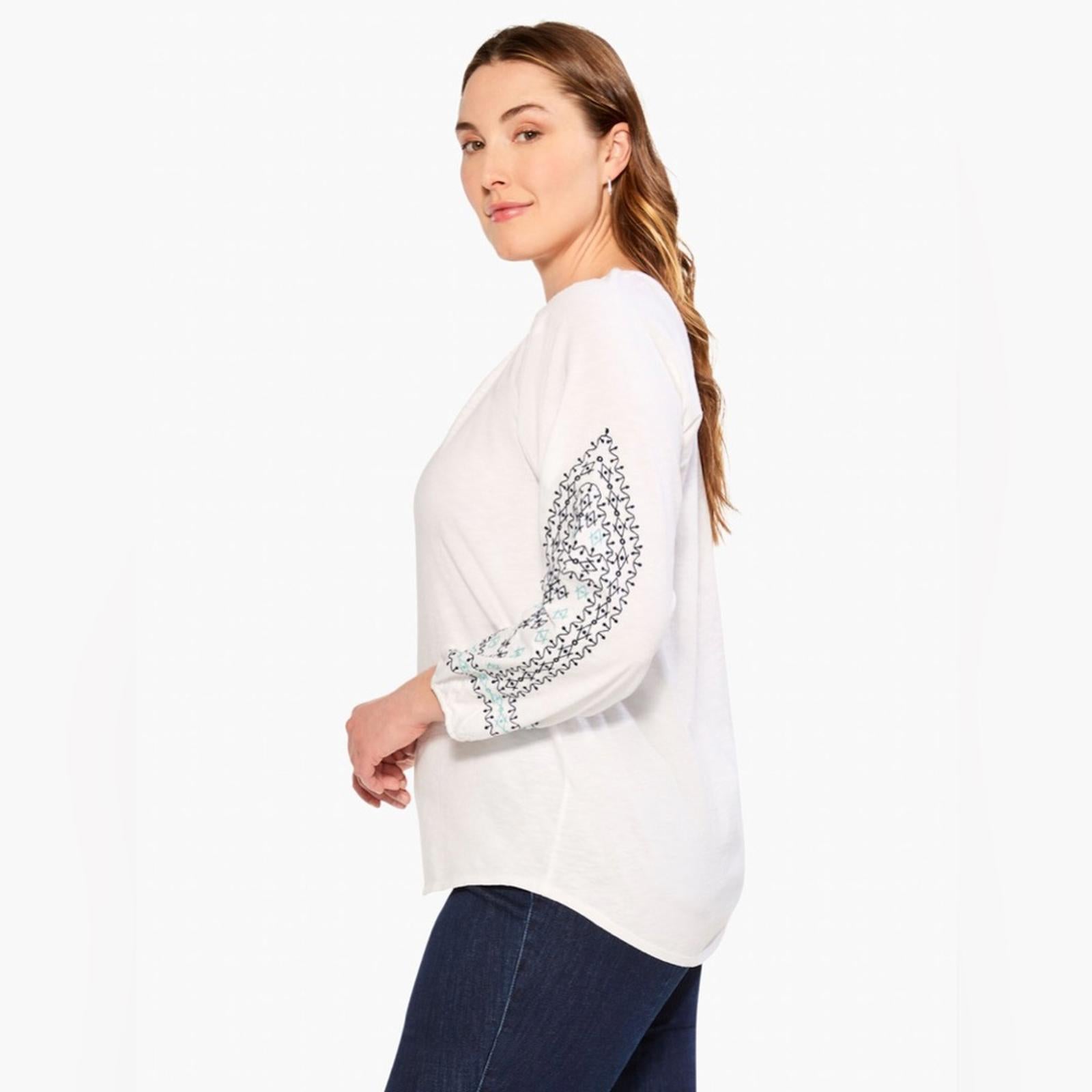 NIC+ZOE Plus Cotton Embroidered Solstice Tunic Top, Size 3X New w/Tag
