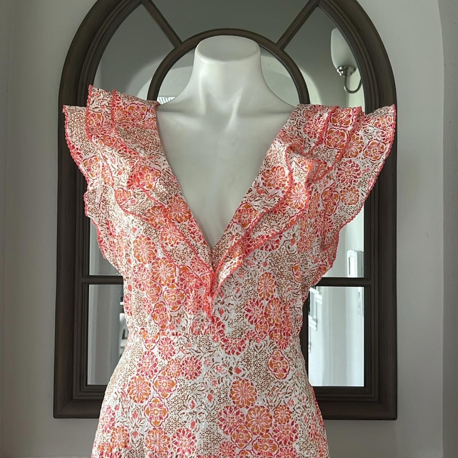Poupette St Barth Della Long Dress, Pink Ceramique Size L New w/Tag