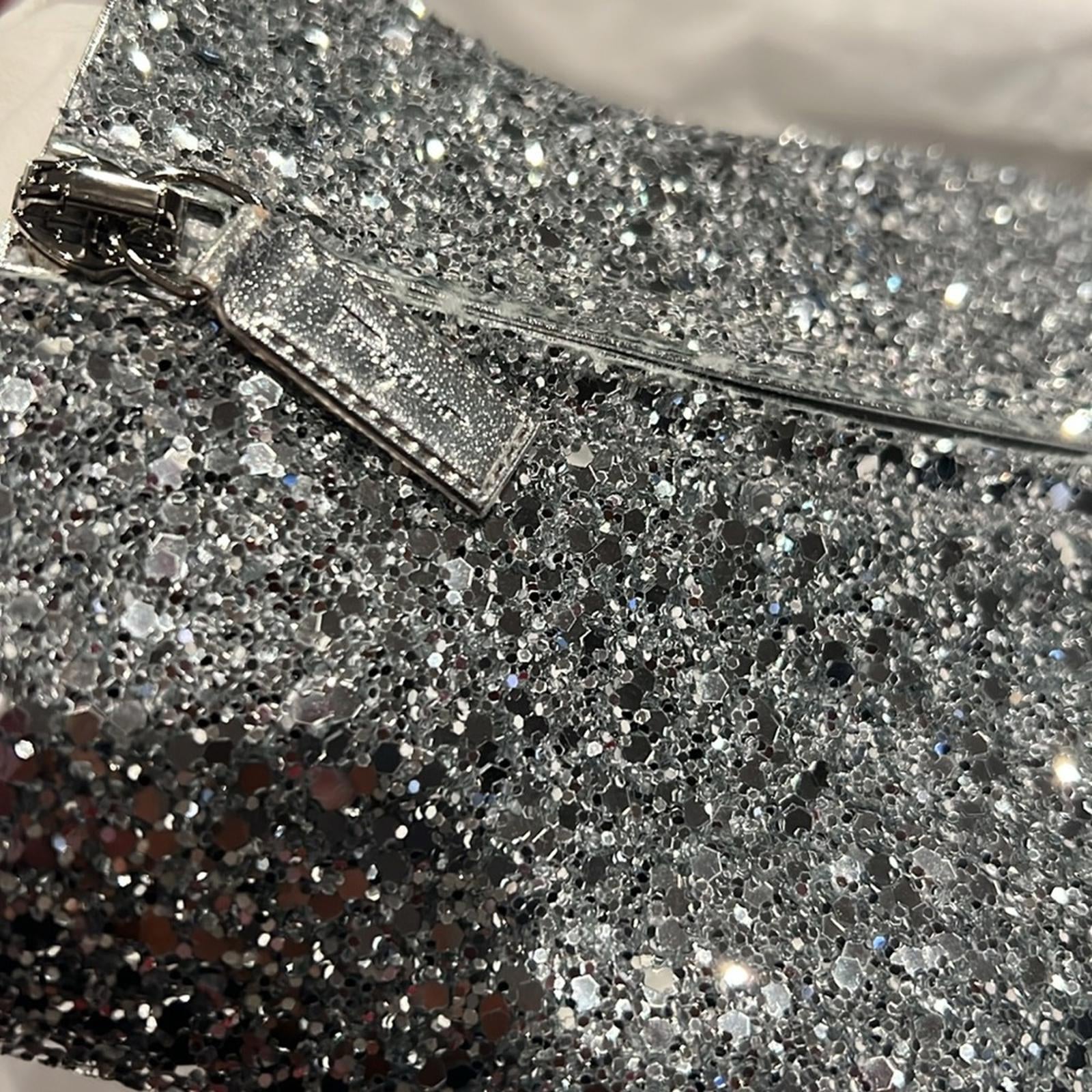 Salvatore Ferragamo Glitter Sculptural-Heel Zip Booties Size 10 New in Box $1295