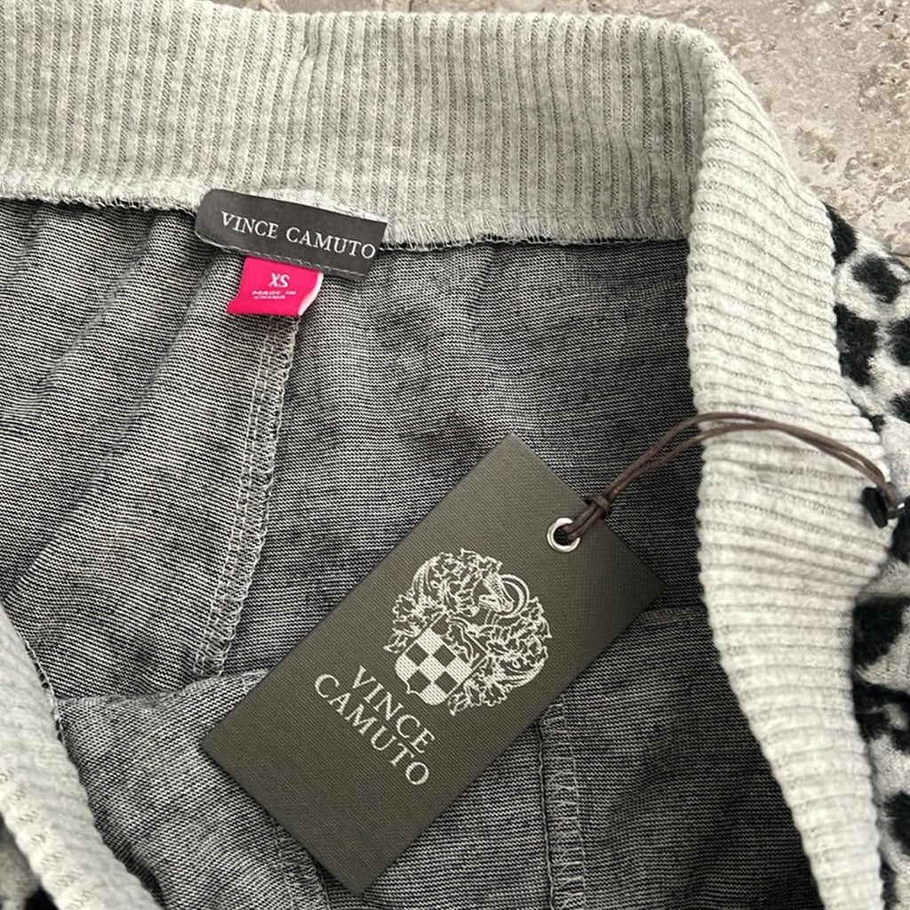 Vince Camuto Cheetah Print Jogger Pants in Grey & Black, Size XS New w/Tag