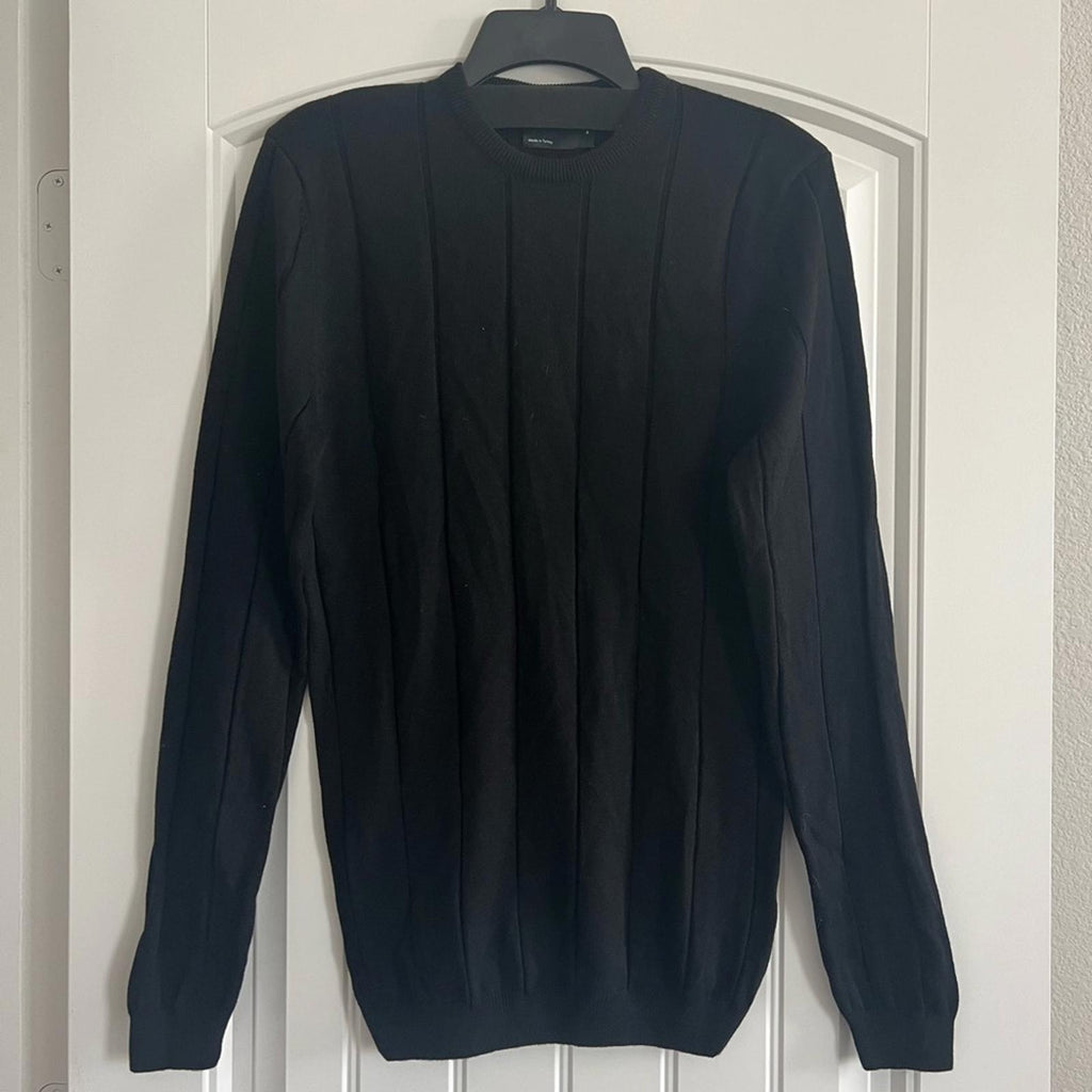 NEW ASOS Crewneck Ribbed Knit Sweater in Black, Size M New w/o Tag