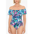 Swim Solutions Off-The-Shoulder Tummy-Control One-Piece Swimsuit, Size 16 NWT