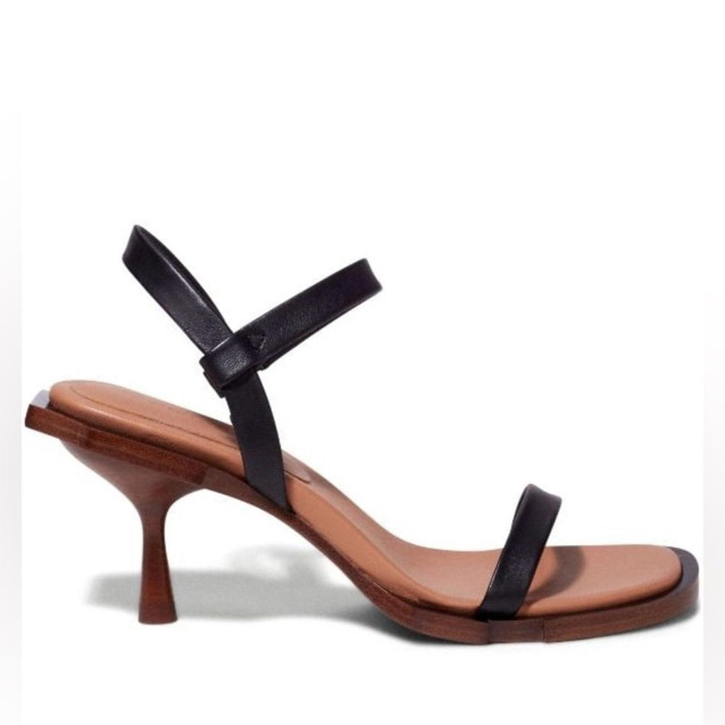 Simkhai Roma Heeled Leather Sandals, Black Size 41 New in Box