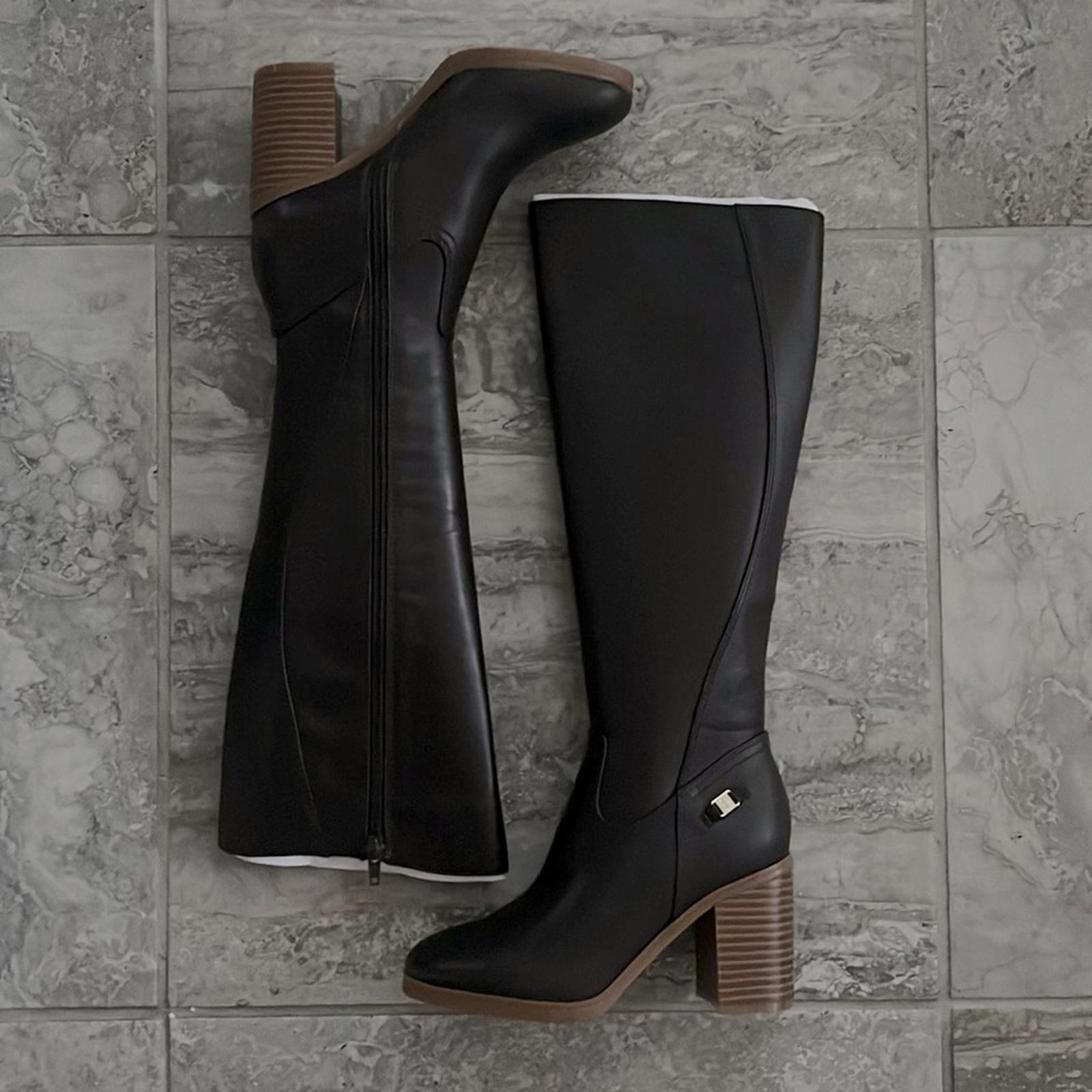 Giani Bernini Odettee Memory Foam Block Heel Knee High Riding Boots, Size 5 NEW